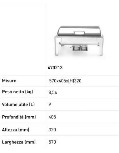 Chafing dish GN 1/1 - Fuel container - mm 570 x...