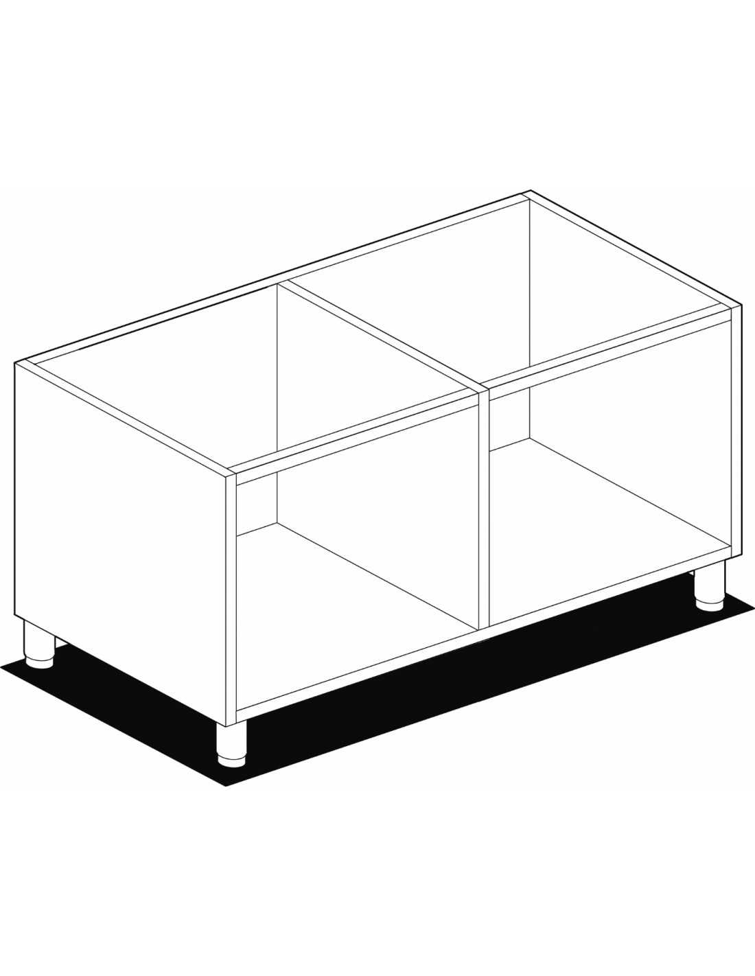 Base neutra a giorno - Dimensioni cm. 120x 48,5x 57h