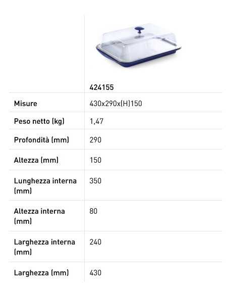 Thermal tray - Transparent cover - mm 430 x 290 x 150h