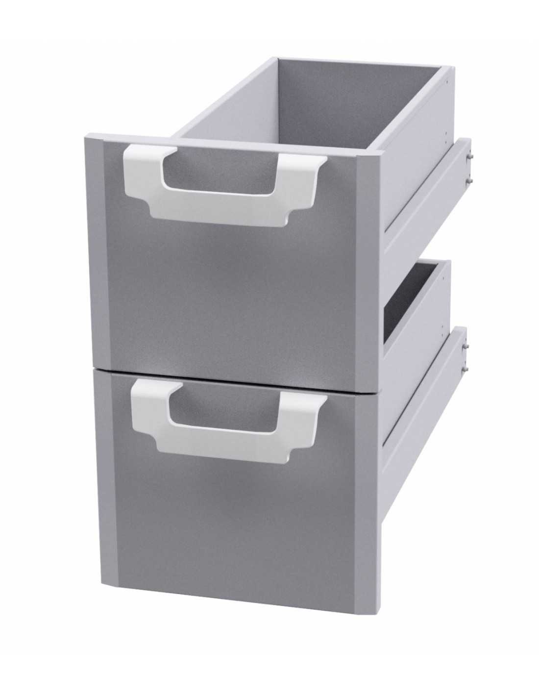 Chest of drawers 300/400/600 - N. 2 drawers with stainless steel tub Telescopic guides - Dimensions cm. 29.5x 51x 47.5h