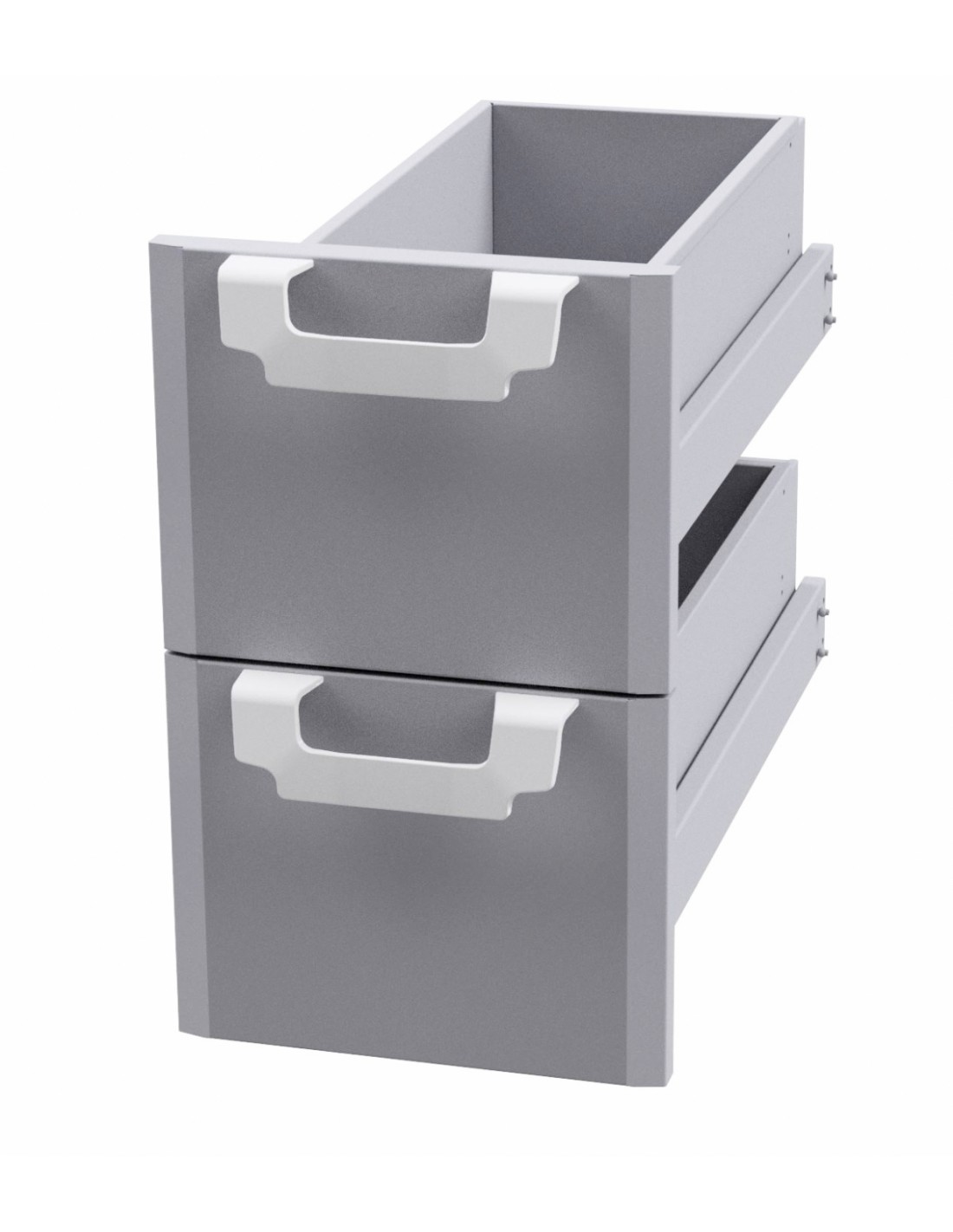 Chest of drawers 300/400/600 - N. 2 drawers with stainless steel tub Telescopic guides - Dimensions cm. 39.5x 51x 47.5h