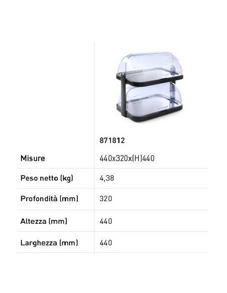 Bacheca Doppia Rolltop refrigerata - ABS - mm 440 x 320 x 440h