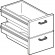 Chest of drawers 400 N. 2 drawers with 2 plastic containers GN 1/1 15h, telescopic guides. - Dimensions cm. 39.5x 56x 45h