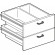 Cassettiera 600 - N. 2 cajones con 4 cajas N. 2 GN 1/1 15h de plástico - cm 59.5 x 56 x 45 h
