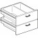 Chest of drawers 600 - N. 2 drawers with 4 containers N. 2 GN 1/1 15h in plastic - cm 59.5 x 56 x 45 h