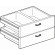 Chest of drawers 800 N. 2 drawers with 4 plastic containers GN 1/1 15h, telescopic guides - Dimensions cm. 79.5x 56x 45h