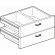 Cassettiera 800 N. 2 drawers with 4 boxes GN 1/1 15h plastic, telescopic guides - Dimensions cm. 79,5x 56x 45h