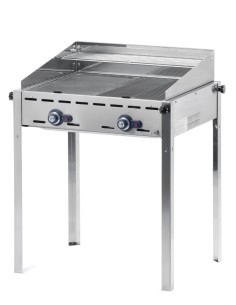 Barbecue a gas - 2 griglie GN 1/1 in acciaio - mm 740 x...