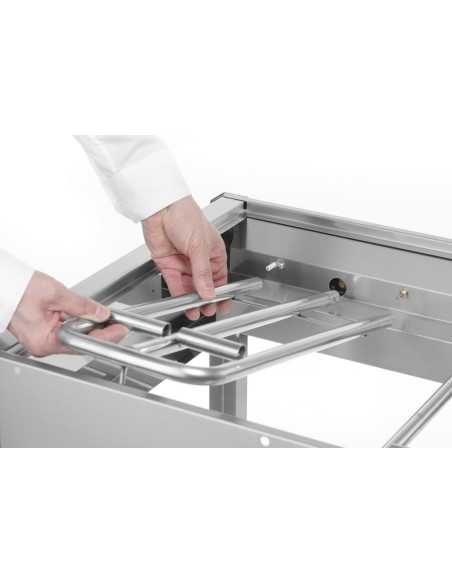 Barbecue a gas - 2 griglie GN 1/1 in acciaio - mm 740 x 612 x 825h