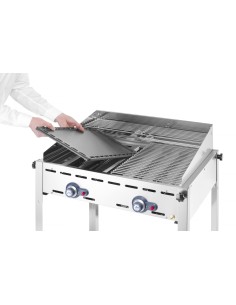 Gas barbecue - 2 grills GN 1/1 in cast iron - mm 740 x... 2