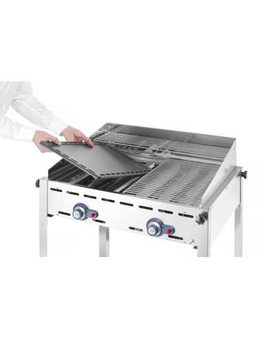 Barbecue a gas - 2 griglie GN 1/1 in ghisa - mm...