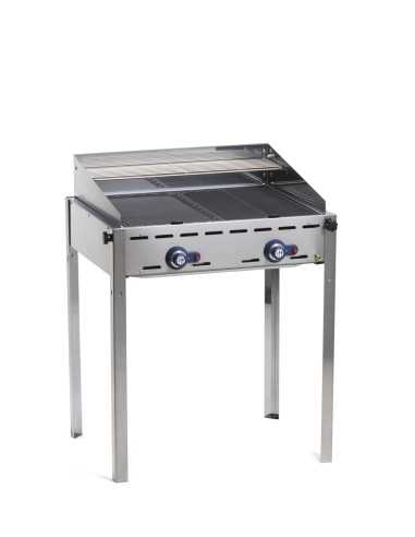 Barbecue a gas - 2 griglie GN 1/1 in ghisa - mm...