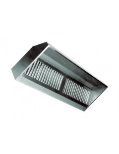 Cappa a parete autoaspirante - Con motore - In acciaio inox AISI 430 - cm 260 x 110 x 45h