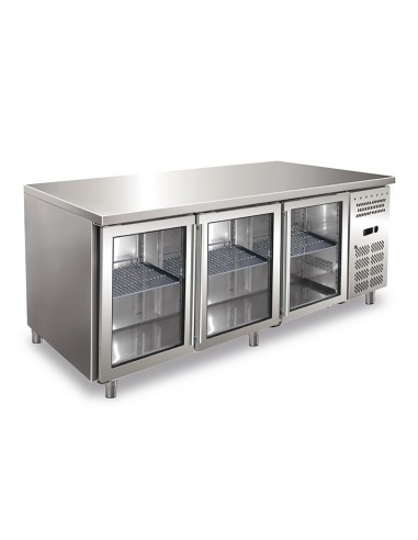 Refrigerated table - N.3 glass doors - cm 179.5 x 70 x 86 h