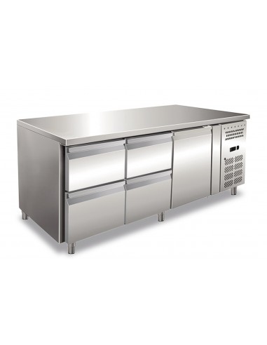 Refrigerated table - N.1 door - N. 4 drawers - cm 179.5 x 70 x 86 h