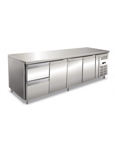 Refrigerated table - N.3 doors - N. 2 drawers - cm 223 x 70 x 86 h
