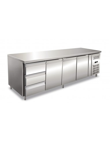 Refrigerated table - N. 3 doors - N. 3 drawers - cm 223 x 70 x 86 h