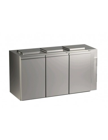 Box refrigerato per rifiuti - N. 3 contenitori da litri 120/140 - Motore remoto - cm 225 x 87,5 x 121 h