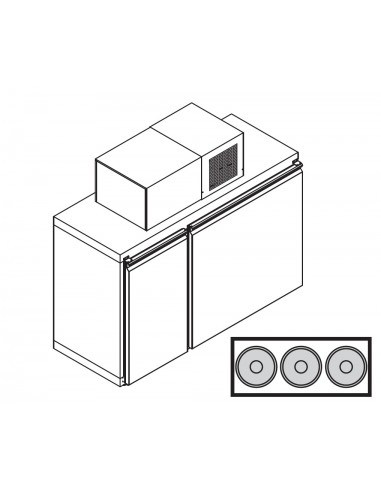 Box refrigerato per fusti birra - Temp. +2°/+10°C - N. 3 fusti Ø 400 -  cm 151 x 62 x 128.5 h