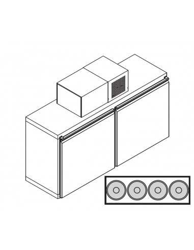 Caja refrigerada de cerveza tambores - N. 4 barriles Ø 400- cm 192 x 62 x 128.5 h