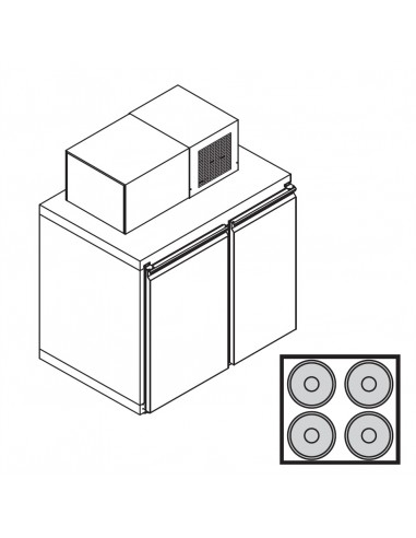 Box refrigerato per fusti birra - Temp. +2°/+10°C - N. 4 fusti Ø 400 - cm 110 x 62 x 128.5 h