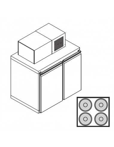 Caja refrigerada de cerveza tambores - N. 4 barriles Ø 400 - cm 110 x 62 x 128.5 h