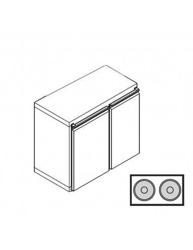 Refrigerated box beer drums - N. 2 barrels Ø 400 - Remote motor -  cm 110 x 62 x 97 h