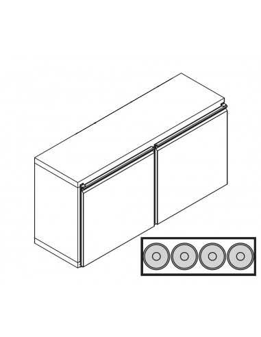 Caja refrigerada para tallos de cerveza - N. 4 barriles Ø 400 - cm 192 x 62 x 97 h