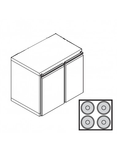 Caja refrigerada para tallos de cerveza - N. 4 barriles Ø 400 - Motor remoto - cm 110 x 62 x 97 h