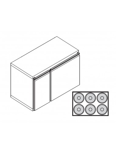 Caja refrigerada para tallos de cerveza - N. 6 barriles Ø 400 - Motor remoto - cm 151 x 62 x 97 h