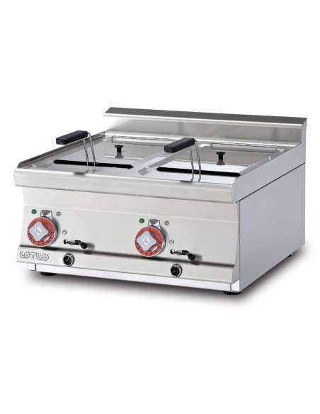 Professional Electric Fryer - Capacity 10+10 liters - cm 60 x 60 x 28 h
