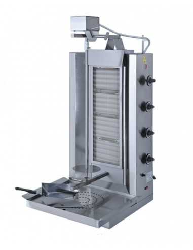 Gyros - Macchina cuoci kebab a gas - N. 4 zone - Carne 70 Kg - Monofase - cm 50 x 47 x 114 h