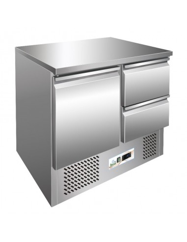 Refrigerated saladette - N. 1 door 2 drawers - Static refrigeration - cm 90 x 70 x 85 h