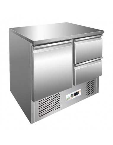 Saladette refrigerata - N. 1 porta - N. 2 cassetti - cm 90 x 70 x 85 h