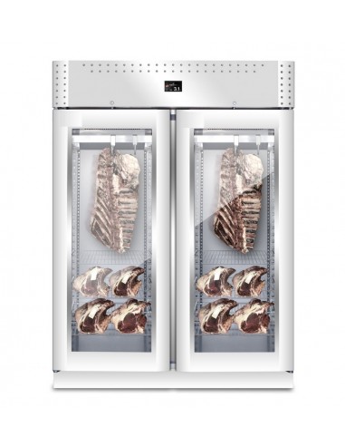 Flitting cabinet - Glass door - Capacity 300kg - Capacity lt 1365 - Temperature 0 +10°C - cm 150 x 85 x 208 h