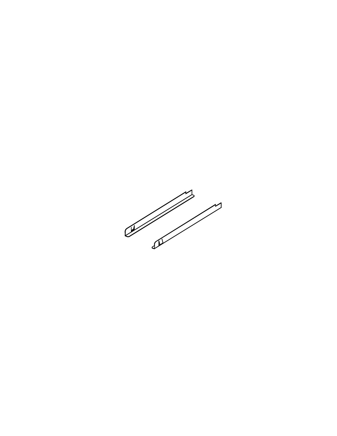Pair of stainless steel guides for pastry trays