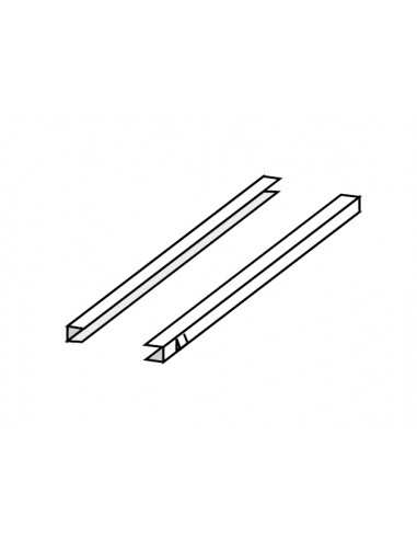 Pair of stainless steel guides L.550