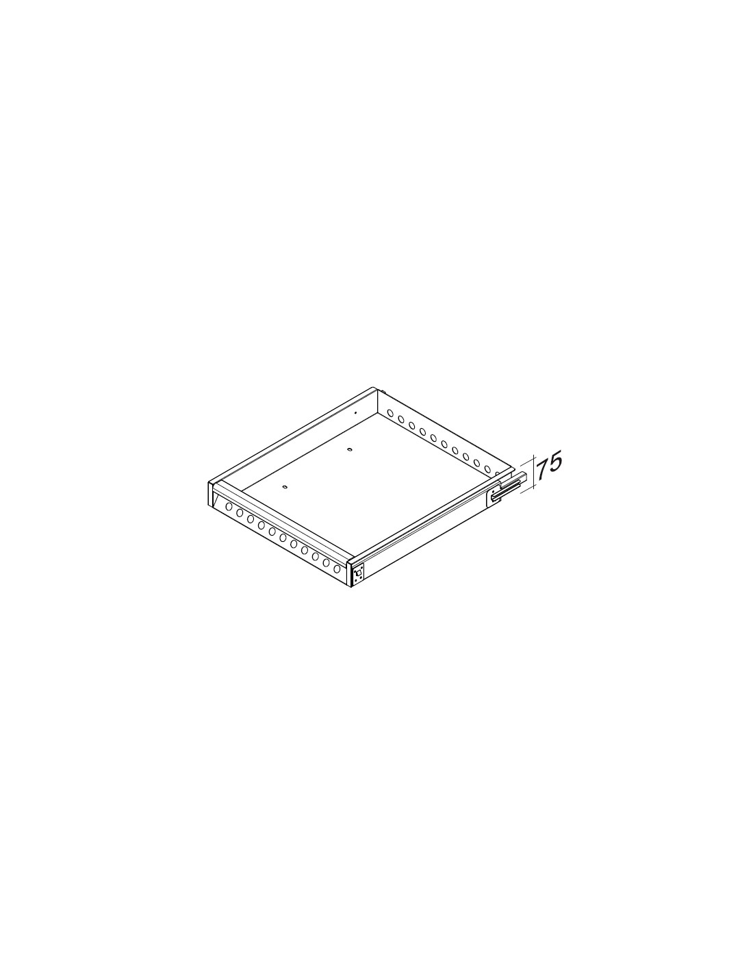 Drawers H7.5 cm on runners 53 x 61 cm