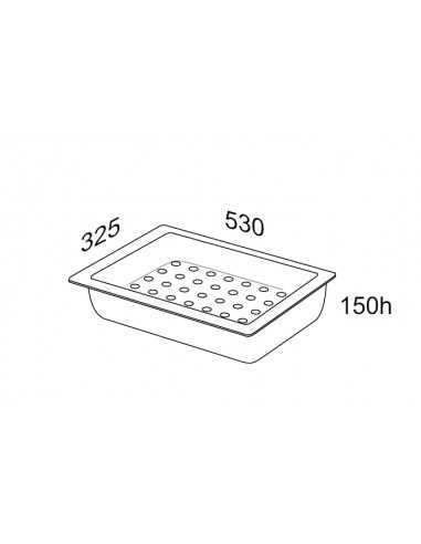 Plastic tray with double bottom for fish