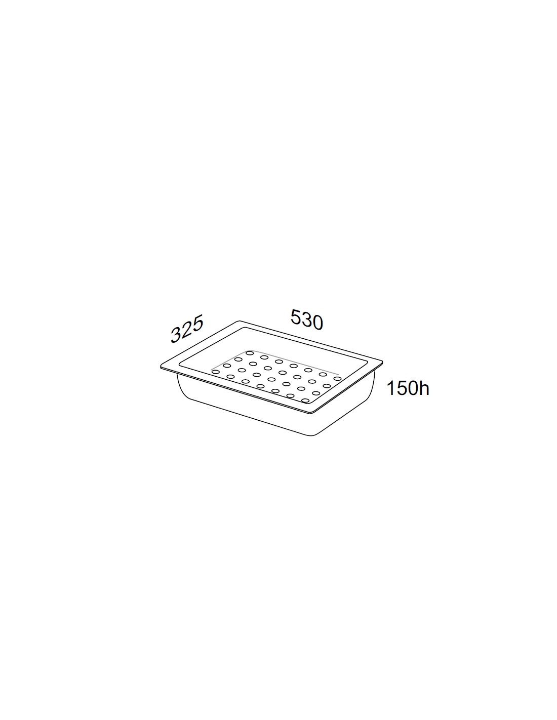 Plastic tray with double bottom for fish