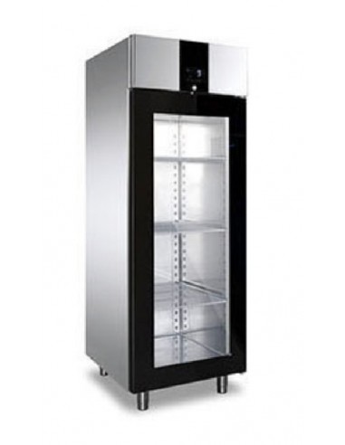 Armadio refrigerato GN 2/1 - Temperatura +2+10°C - Capacità lt 625 - N°1 porta vetro - cm 75 x 81.5 x 208 h