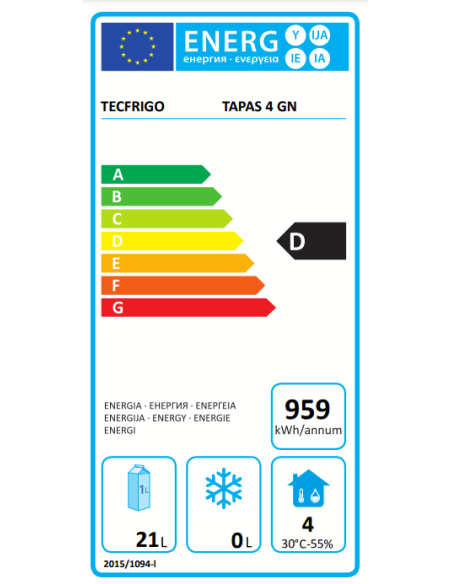 Vetrina refrigerata - N. 4 bacinelle GN 1/3 - cm 108.5 x 38 x 25.5 h