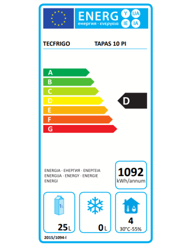 Vetrina refrigerata - cm 214.1 x 38 x 25.5 h