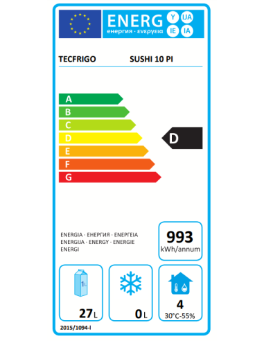 Vetrina refrigerata - cm 214.1 x 38 x 25.5 h