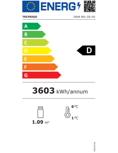 Vetrina refrigerata - Capacità Lt 800 - cm...