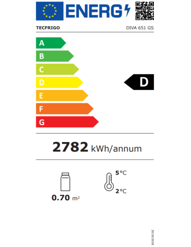 Vetrina refrigerata - Capacità litri 650 - cm...