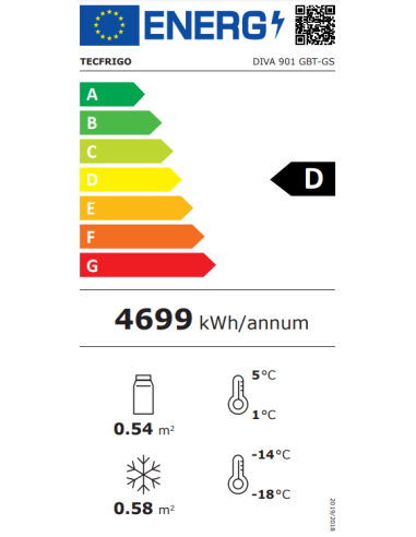 Vitrina refrigerada - Capacidad 800 lt - cm...