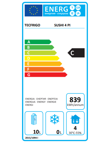 Vitrina refrigerada - cm 108,5 x 38 x 25,5 h
