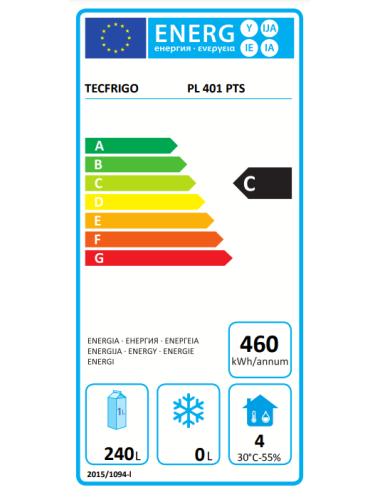 Frigorífico armario - Capacidad Lt 350 - cm 60...