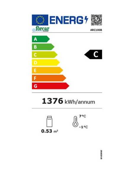 Espositore refrigerato - Vetro tondo - Statico - Capacità  100 Lt - cm Ø 48 x 103 h